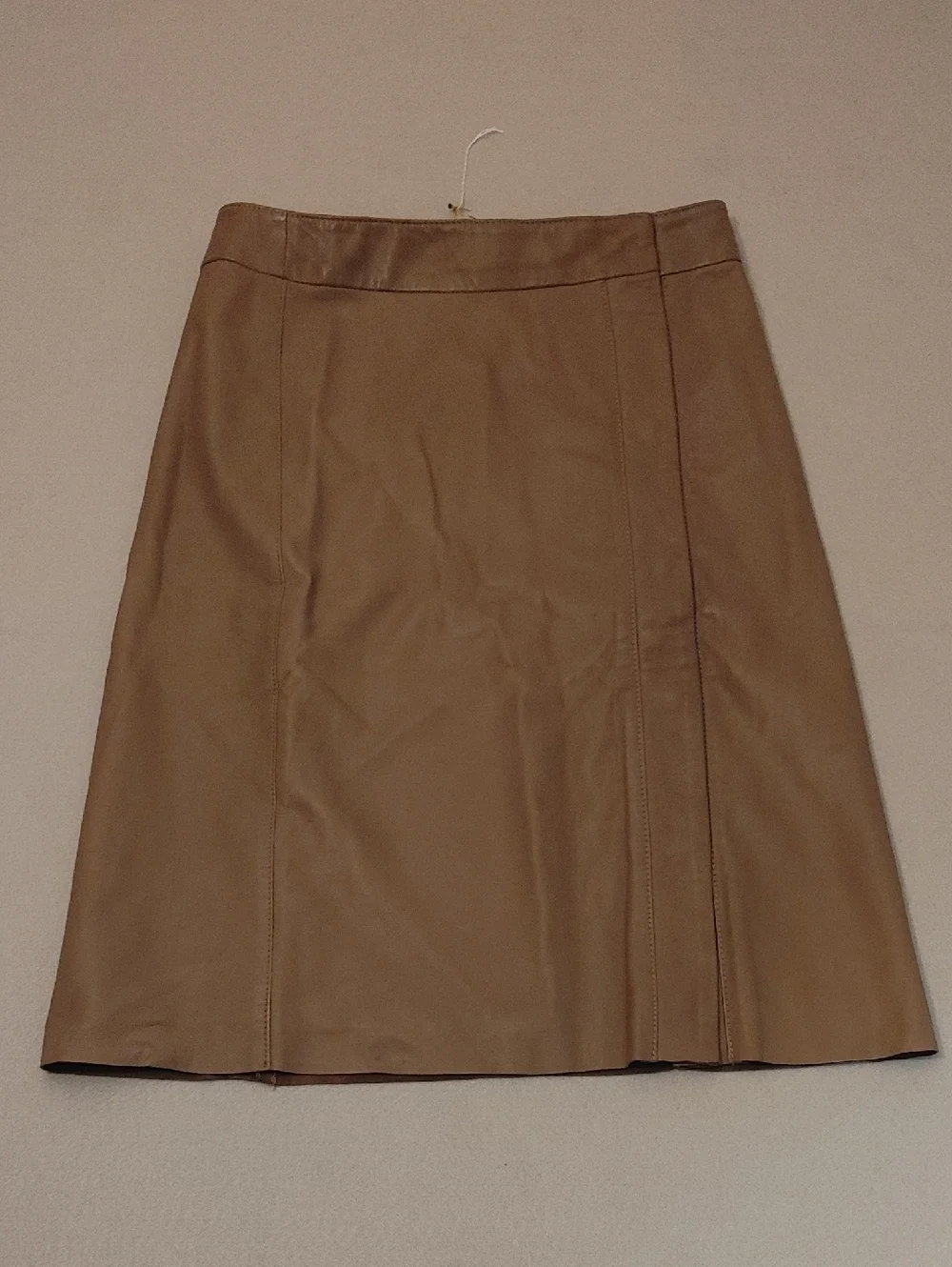 Iris & Ink Taupe Lamb Leather A-Line Skirt Size 6 - Picture 7 of 16